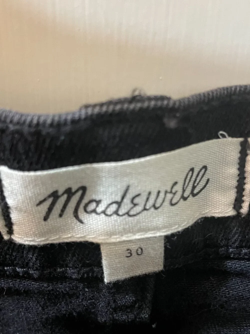 Madewell Step Hem‎ Jean Skirt Black Distressed Denim Preppy Mini Size 16 or 30